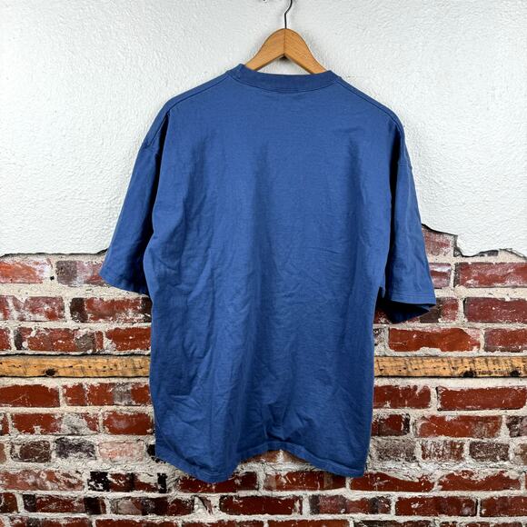 Vintage Pluma Shirt Sz XL Blue Heavyweight Cotton Short Sleeve Crewneck USA 90s - Picture 5 of 5